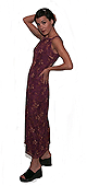 Long Printed Mesh Dress